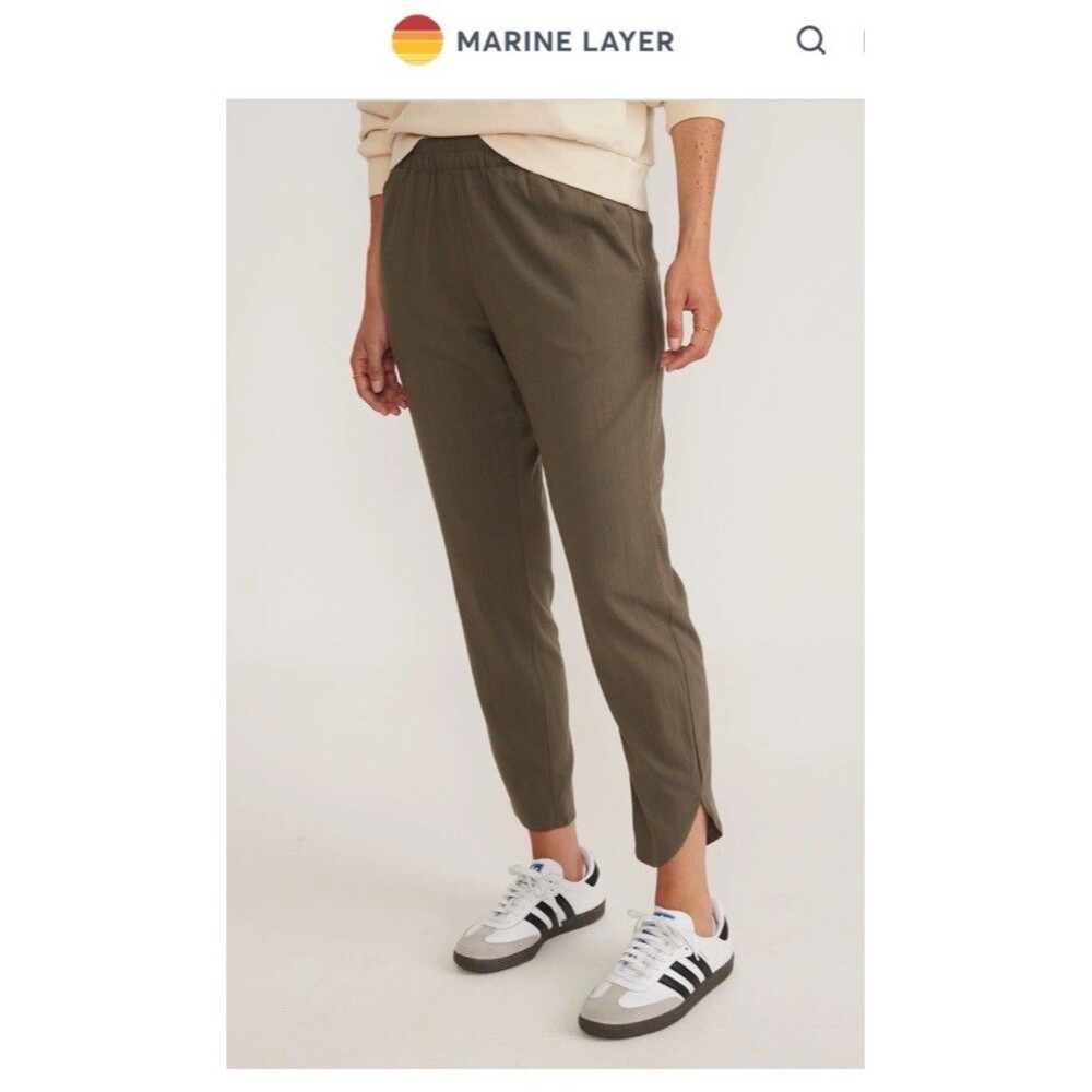 Marine Layer Allison Pant Dusty Olive Green Womens Xs  X Small